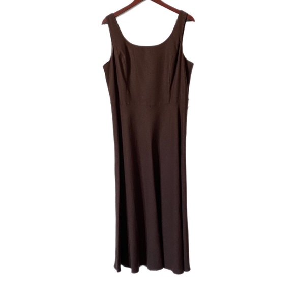 JESSICA HOWARD Linen Blend Midi Dress Quiet Luxury Minimalist Capsule Sz 12 - Picture 1 of 5